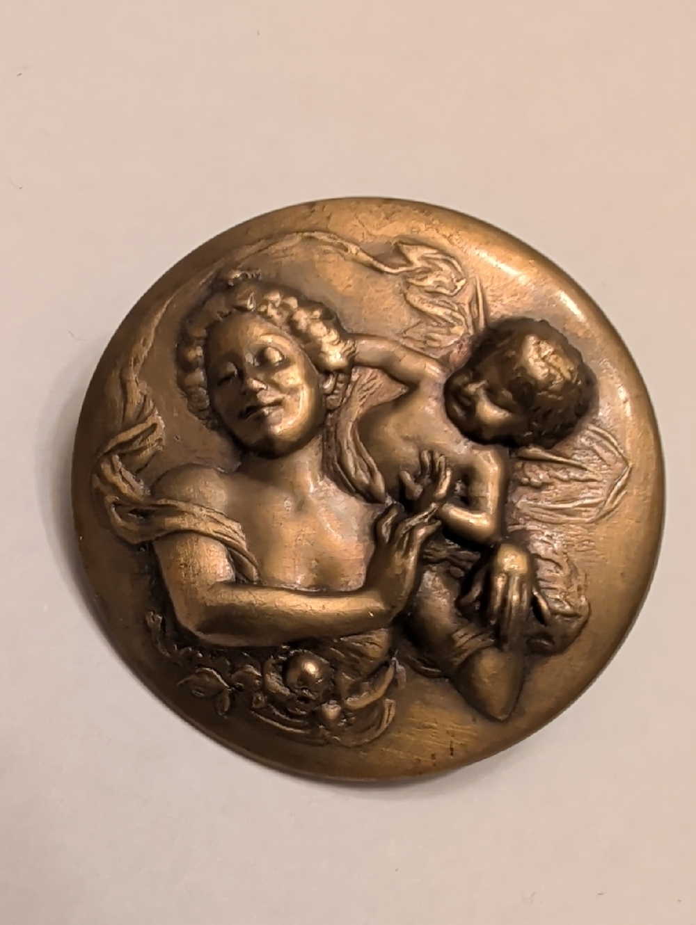 Bronze-Tone Mother & Child Relief Pin - Women Jewelry Brooches